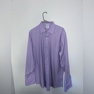 Brooks Brothers Men's Regent Non-Iron Button Shirt Purple • Size 17/33 Cufflink